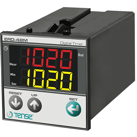 Multifunkční časové relé 2x4 LED displej  pro montáž na panel/dveře