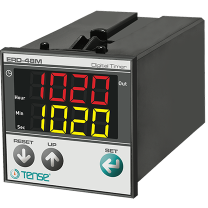 Multifunkční časové relé 2x4 LED displej  pro montáž na panel/dveře