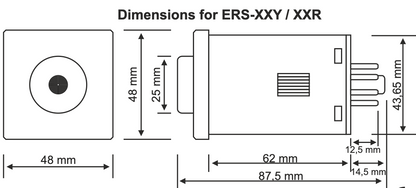 Zpožďovací časové relé 230 V/AC 8-pin, 48 x 48mm - 3 / 12 / 30 / 60 sec/min