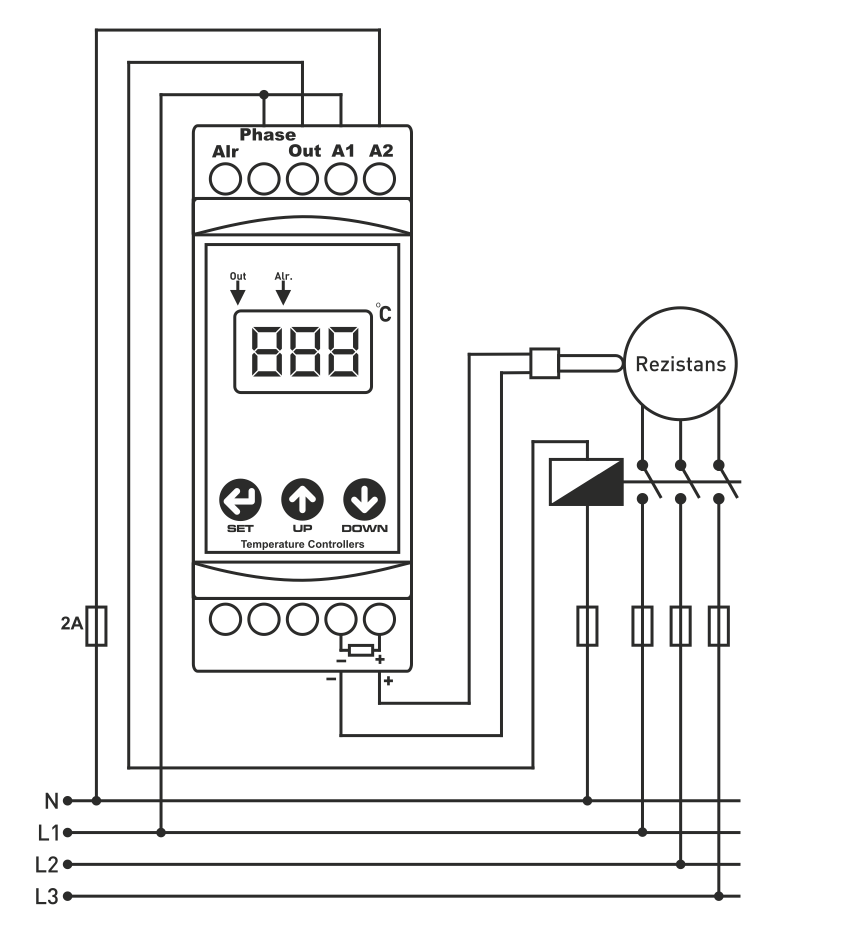 Regulátor termostat teploty na DIN lištu ZAP-VYP ON - OFF - spínače teploty