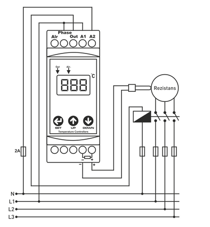 Regulátor termostat teploty na DIN lištu ZAP-VYP ON - OFF - spínače teploty