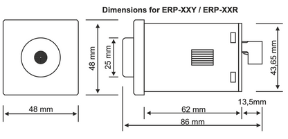 Zpožďovací  časové relé 230 V/AC (ON DELAY)48 x 48mm - 3 / 12 / 30 / 60 sec/min