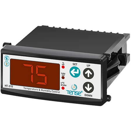 Digitální relé regulace teploty a vlhkosti pro montáž do panelu, ON - OFF