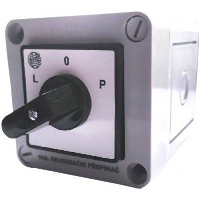 Reverzní vačkový spínač / Reverzační otočný přepínač L-0-P, 3 pólů