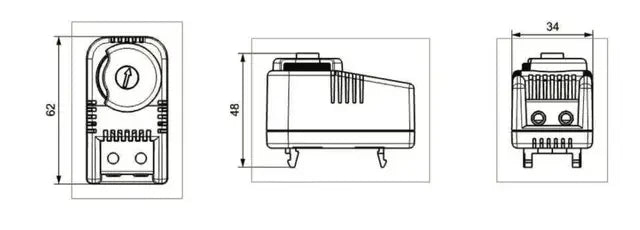 Bimetalový termostat 0-60C NC, PTHT, Plastim