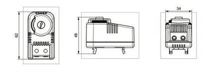 Bimetalový termostat 0-60C NC, PTHT, Plastim