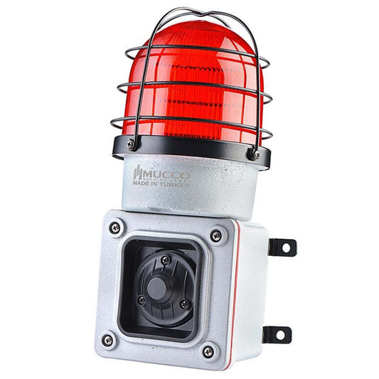 Heavy Duty kovová odlévaná siréna s LED stroboskopem v kleci