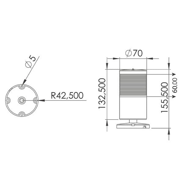 Sloupek RGB s bzučákem / Signální maják pro povrchovou montáž