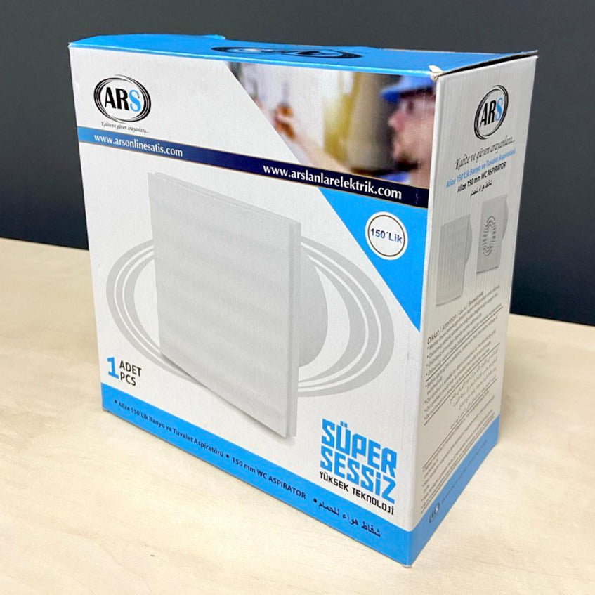 Alize ARS - bÍlý nástěnný axiální koupelnový / WC ventilátor bílý s mřížkou tichý 150mm, 280 m3/h, 348564