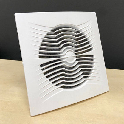 ARS - bÍlý nástěnný axiální koupelnový / WC ventilátor bílý s mřížkou tichý 120mm, 180 m3/h, 340042