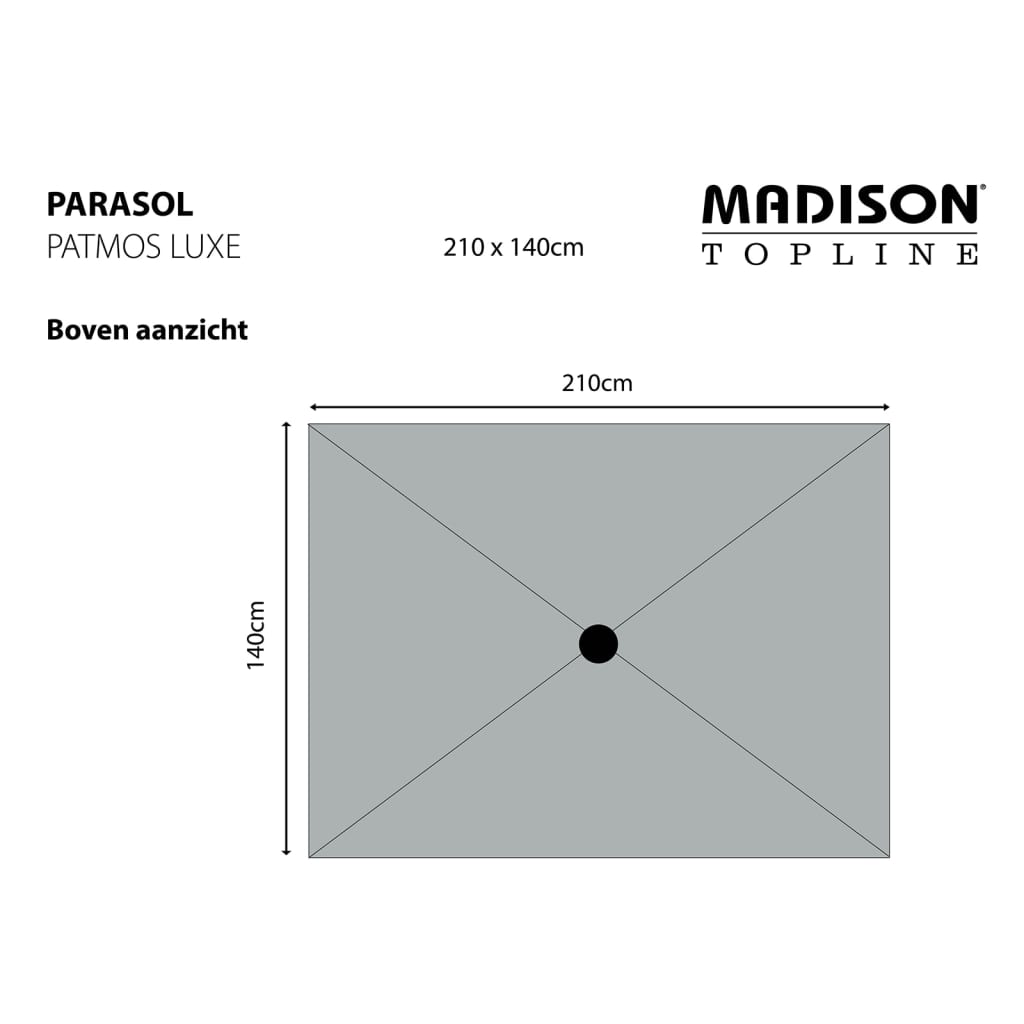 Madison Slunečník Patmos Luxe obdélníkový 210 x 140 cm ecru