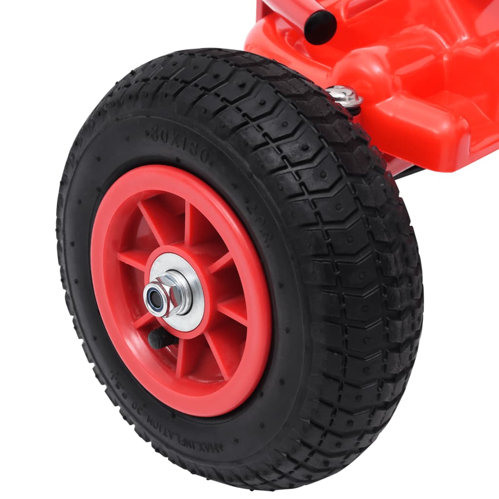 Šlapací motokára s pneumatikami červená