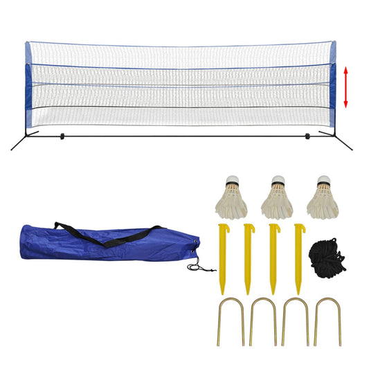 Sada badmintonové sítě a košíčků, 500x155 cm