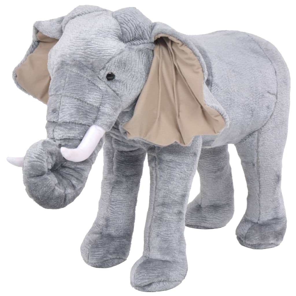 Stojící plyšová hračka slon šedý XXL