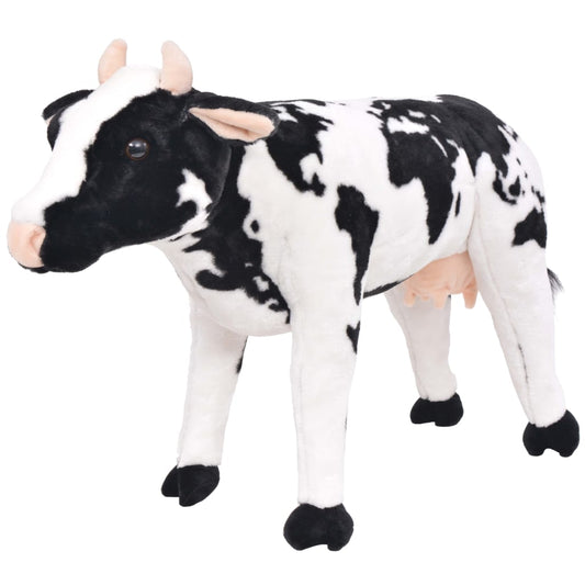 Stojící plyšová hračka kráva černá a bílá XXL