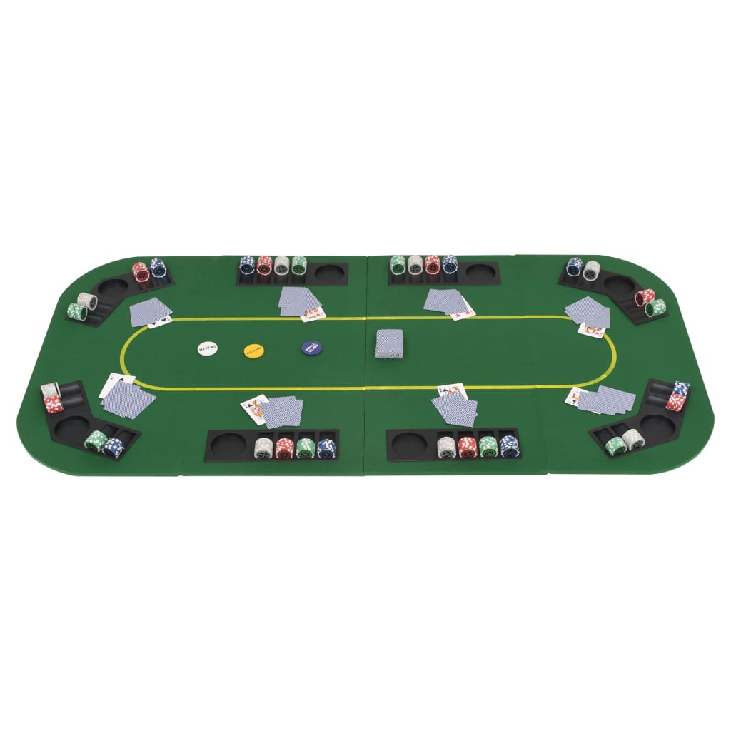 Skládací pokerová deska na stůl 4dílná obdélníková zelená