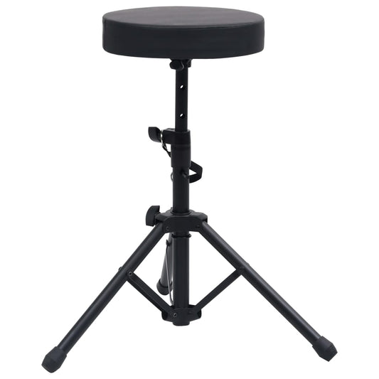 Nastavitelná bubenická stolička černá kulatá
