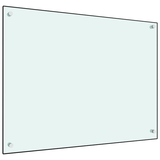 Kuchyňský panel bílý 80 x 60 cm tvrzené sklo