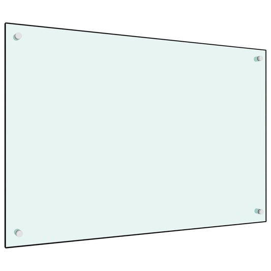 Kuchyňský panel bílý 90 x 60 cm tvrzené sklo
