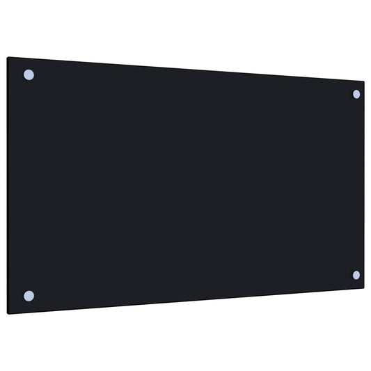 Kuchyňský panel černý 70 x 40 cm tvrzené sklo