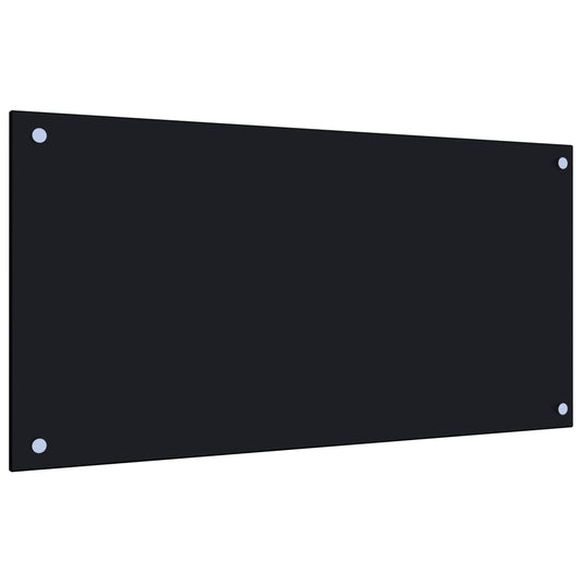 Kuchyňský panel černý 80 x 40 cm tvrzené sklo