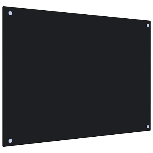 Kuchyňský panel černý 80 x 60 cm tvrzené sklo