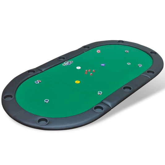 Skládací deska na poker pro 10 hráčů zelená