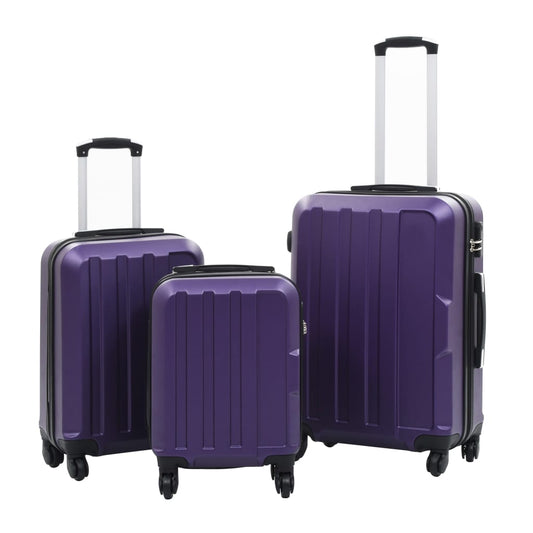 Sada skořepinových kufrů na kolečkách 3 ks fialová ABS