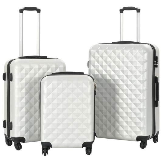 Sada skořepinových kufrů na kolečkách 3 ks jasně stříbrná ABS