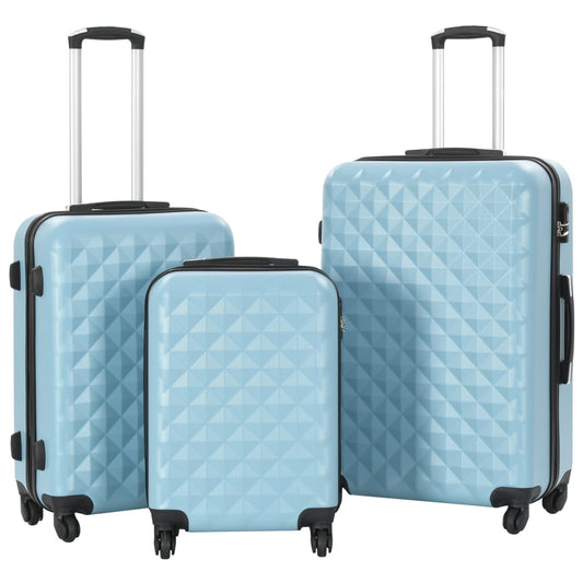 Sada skořepinových kufrů na kolečkách 3 ks modrá ABS