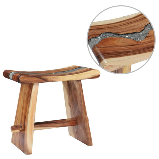 Stolička masivní dřevo suar a polyresin