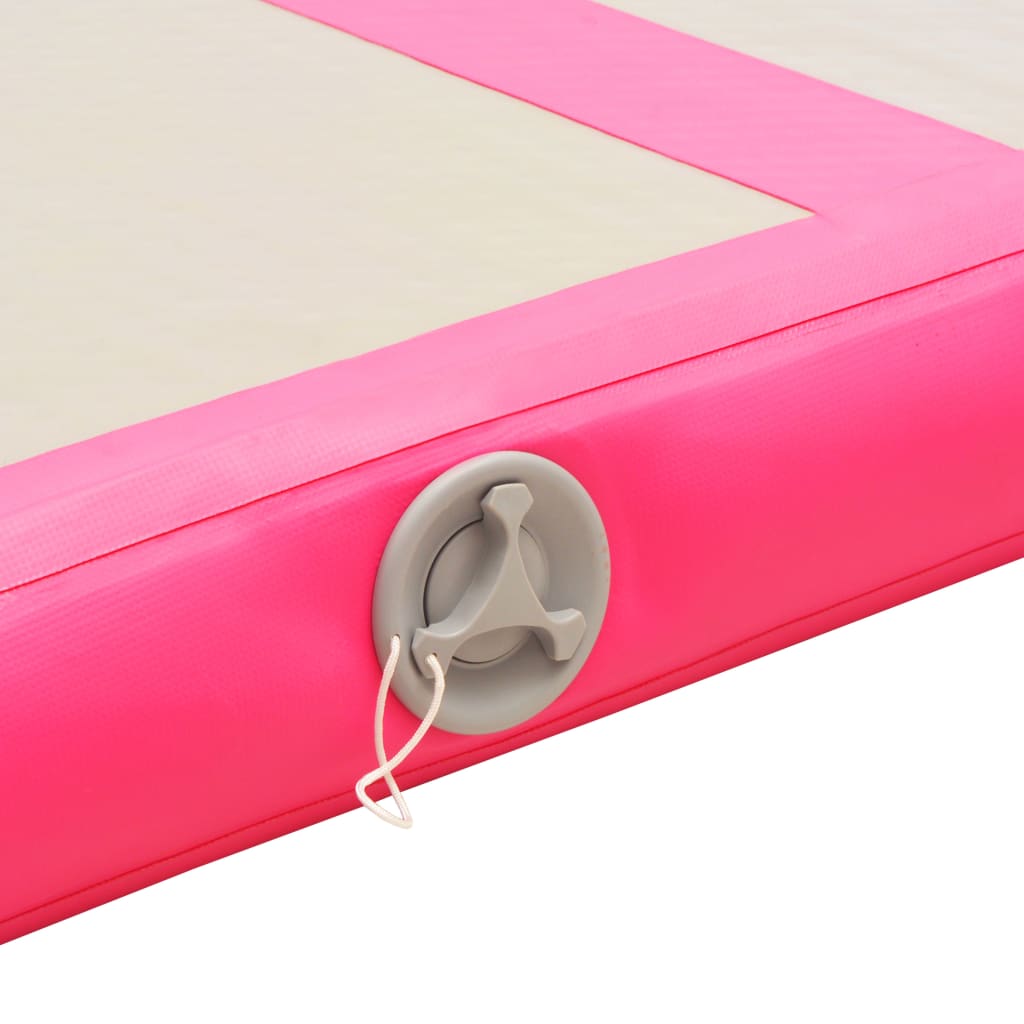 Nafukovací cvičební podložka s pumpou 300x100x10 cm PVC růžová