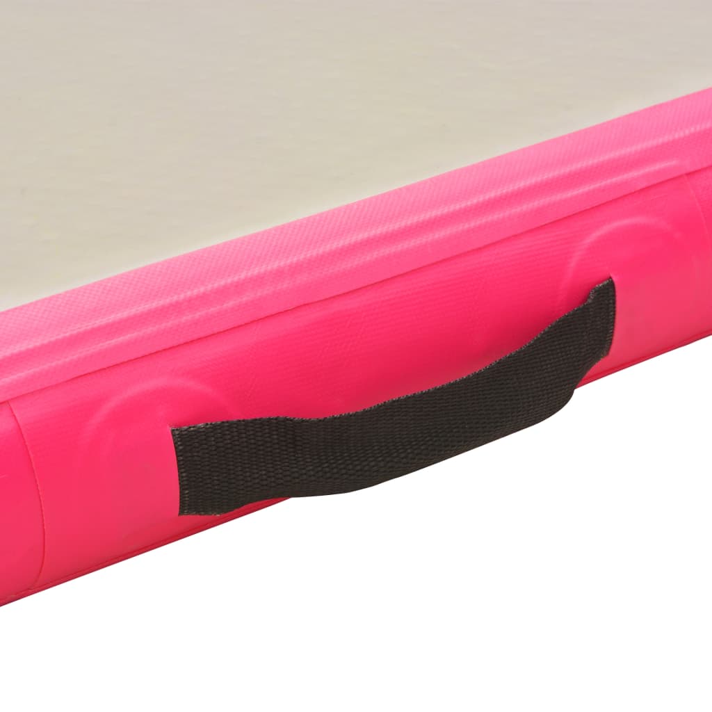 Nafukovací cvičební podložka s pumpou 300x100x10 cm PVC růžová