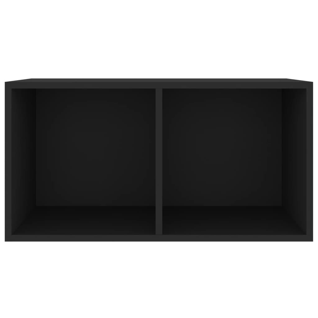 Úložný box na LP desky černý 71 x 34 x 36 cm kompozitní dřevo