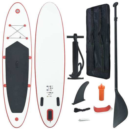 SUP paddleboard s příslušenstvím nafukovací červenobílý