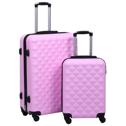 Sada skořepinových kufrů na kolečkách 2 ks růžová ABS