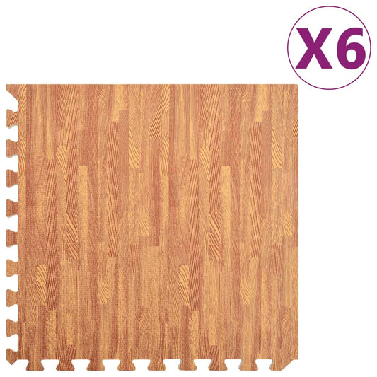 Podložky na zem 6 ks kresba dřeva 2,16 m² EVA pěna