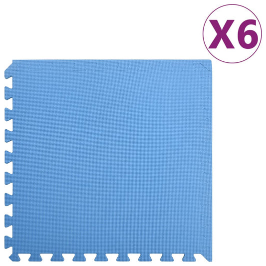 Podložky na zem 6 ks 2,16 m² EVA pěna modré