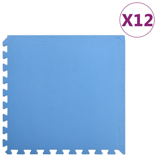 Podložky na zem 12 ks 4,32 m² EVA pěna modré