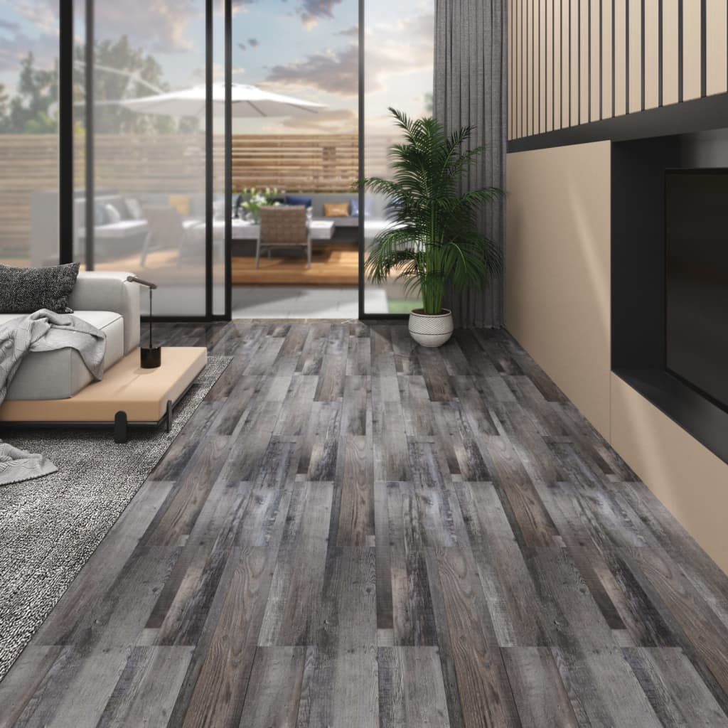Nesamolepicí PVC podlahová prkna 5,26 m² 2 mm průmyslové dřevo
