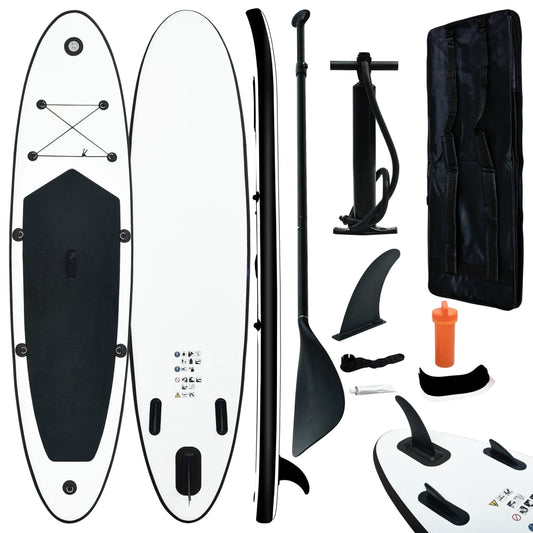 Nafukovací SUP paddleboard s příslušenstvím černo-bílý