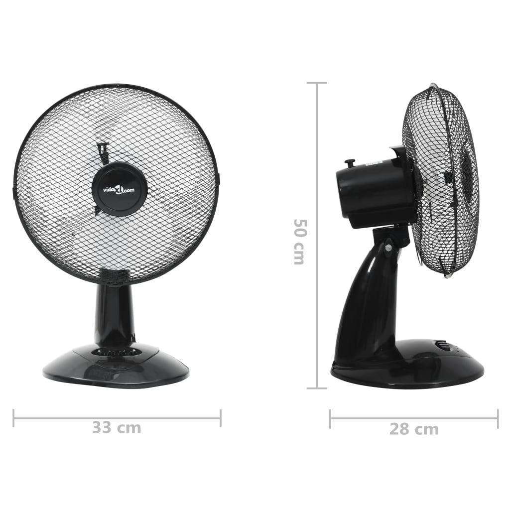 Stolní ventilátor 3 rychlosti 30 cm 40 W černý