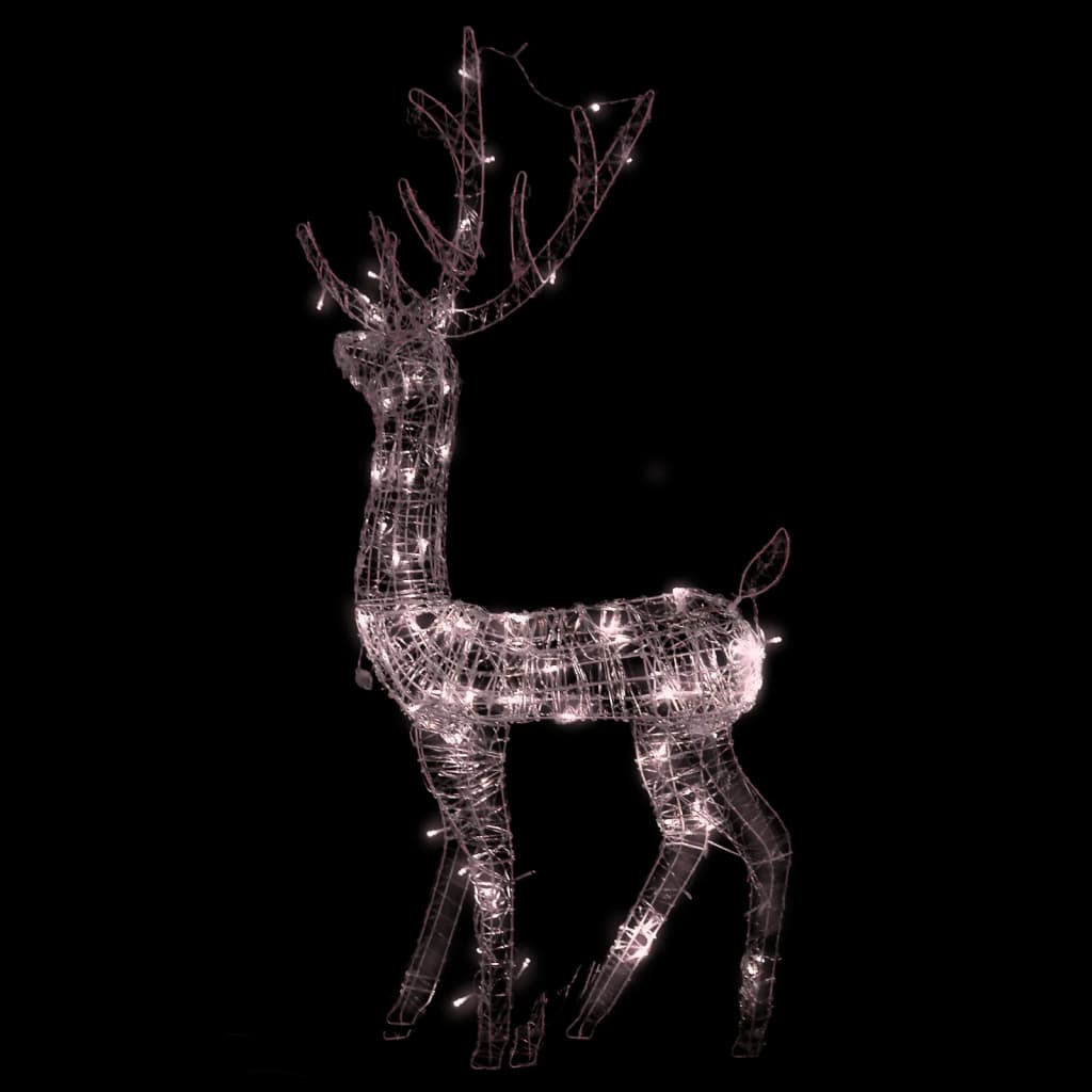 Vánoční dekorace akrylový sob 140 LED 120 cm teplé bílé světlo