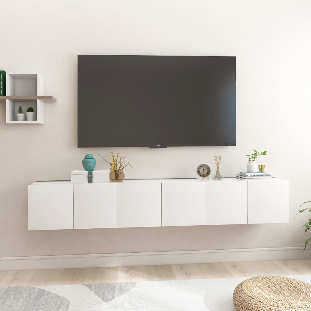 Závěsné TV skříňky 3 ks bílé 60x30x30 cm