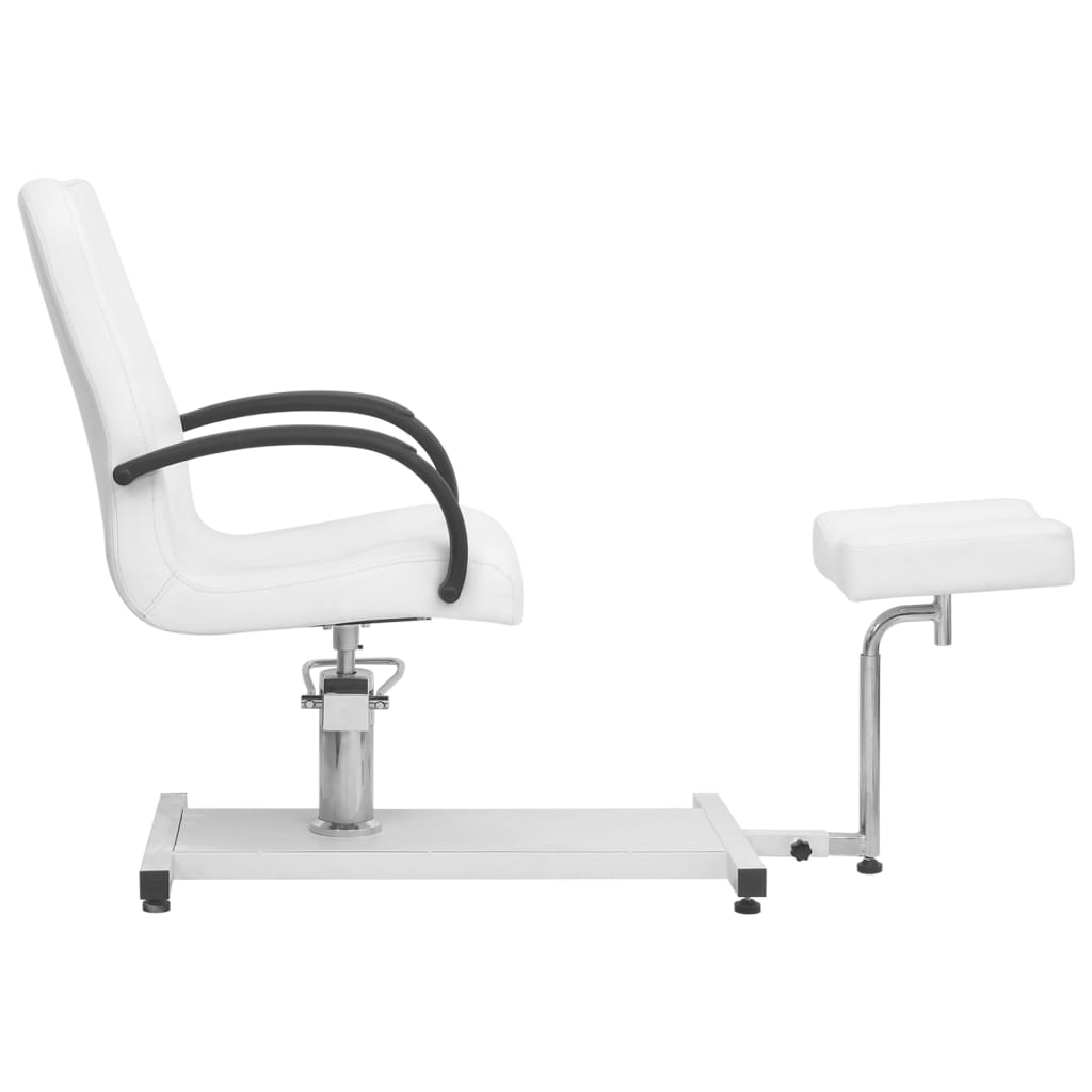 Masážní židle s podnožkou bílá 127 x 60 x 98 cm umělá kůže