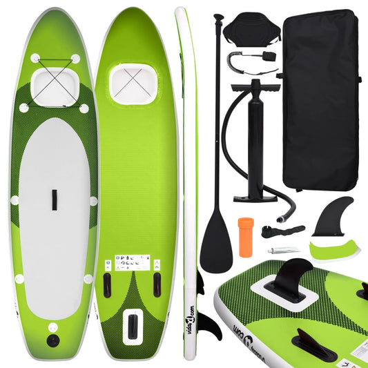 Nafukovací SUP paddleboard a příslušenství zelený 330x76x10 cm