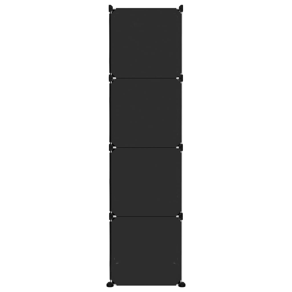 Dětská modulární skříň s 10 úložnými boxy černá PP