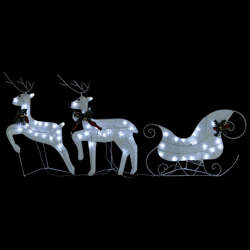 Vánoční sobi se sáněmi 60 LED diod do exteriéru bílá