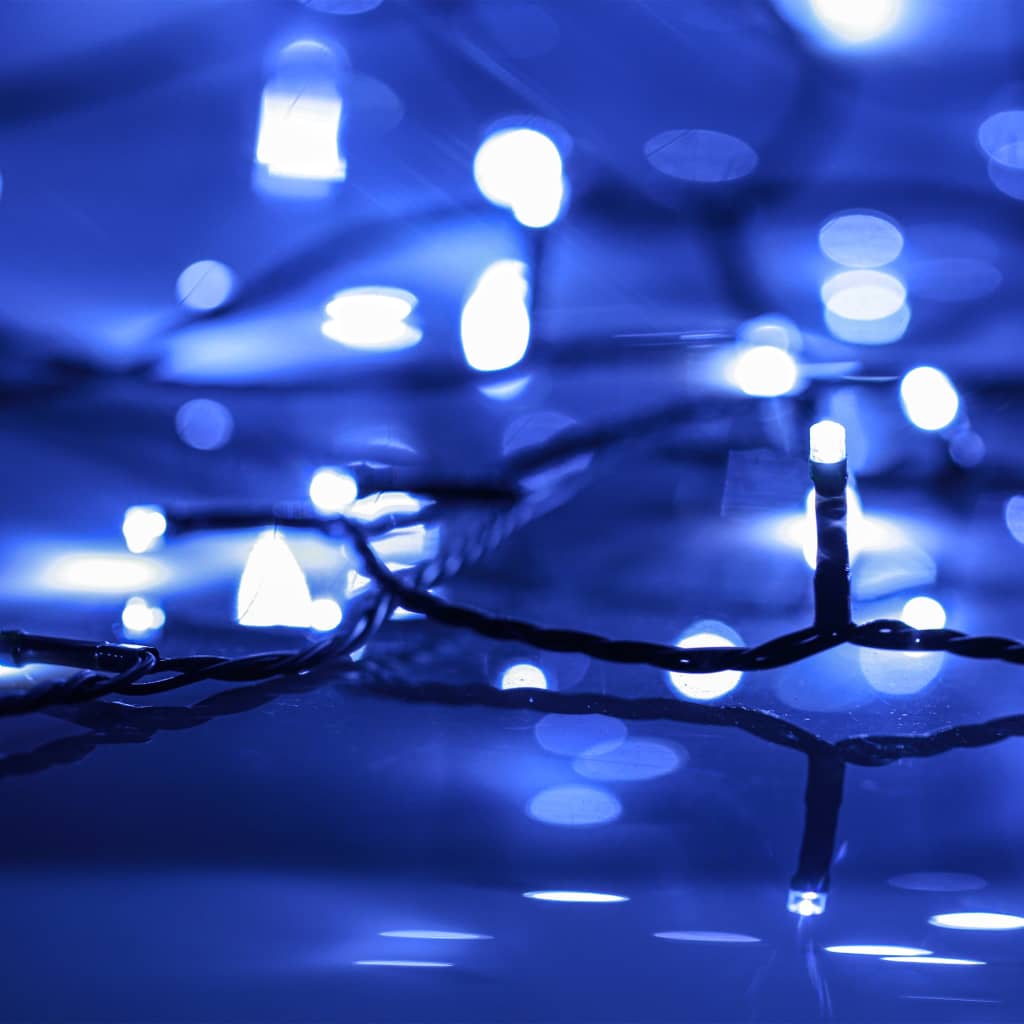 Světelný LED řetěz s 300 LED diodami modrý 30 m PVC