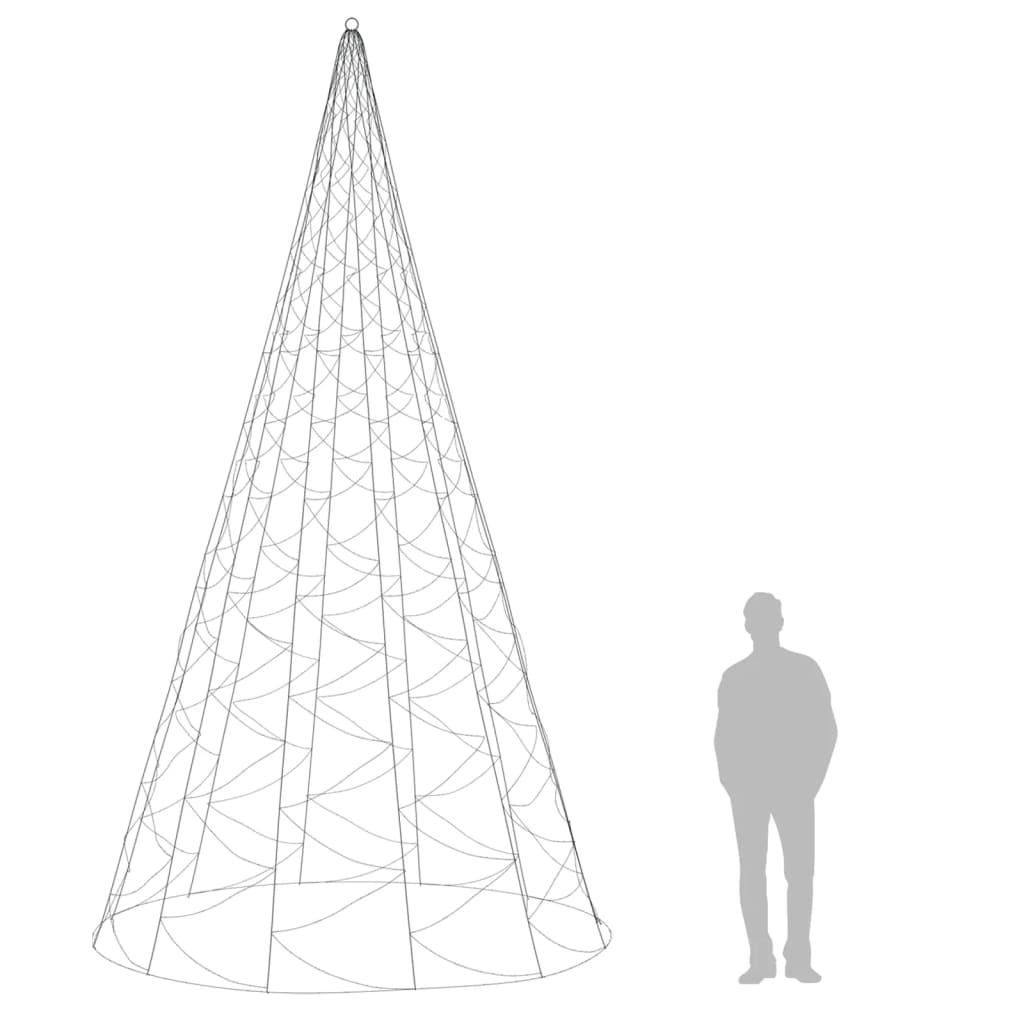 Vánoční stromek na stožár 1 400 teple bílých LED diod 500 cm